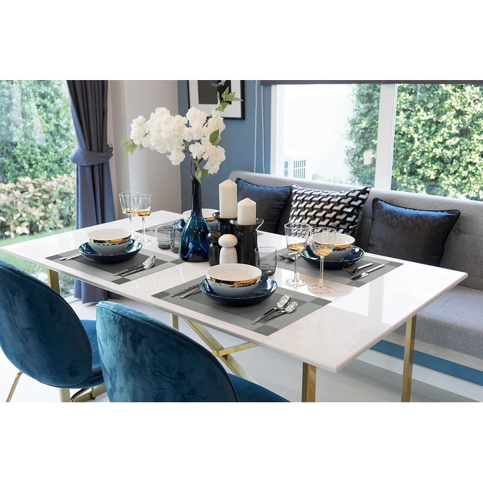 Набори серветок на стіл More Décor, 4 шт., сірий сріблястий колір, PVC-вініл, миючі, термостійкі, для кухні та їдальні