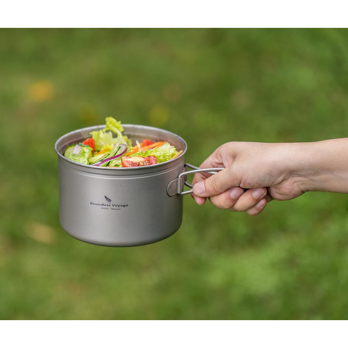 Набір кухонного посуду Boundless Voyage з титанових каструль та сковорідок для кемпінгу та пікніків Ti1585B