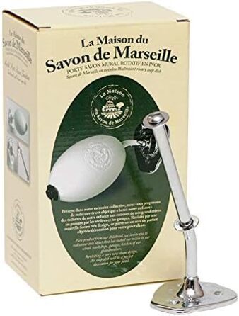 Тримач для мила Maison du Savon De Marseille, настінний, хромований, 270 г з ароматом лимона, мило з аргановою олією