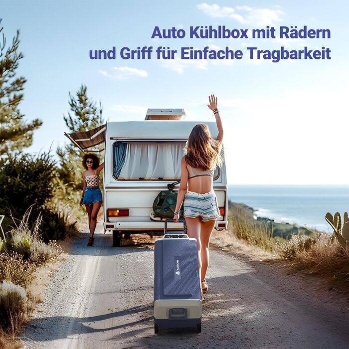 Автомобільний компресорний холодильник AAOBOSI 36л з Wi-Fi, 12/230V, -20°C до +20°C для кемпінгу, подорожей, риболовлі