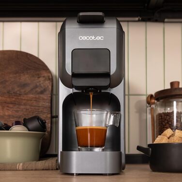 Кавомашина Cecotec Freestyle Compact Black: 1350W, Thermoblock, 20 Bar, 4-в-1 для еспресо, сумісна з Dolce Gusto, Nespresso, K-Fee, об'єм резервуару 800 мл