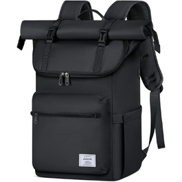 Рюкзак Lubardy Rolltop чоловічий жіночий водонепроникний 17,3 з отвором USB для Uni Work Travel Black