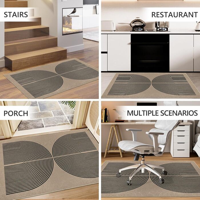 Килимок під офісний стілець Regenbogen для килима, ковроліну, паркету, 90x120 см (Чорний)