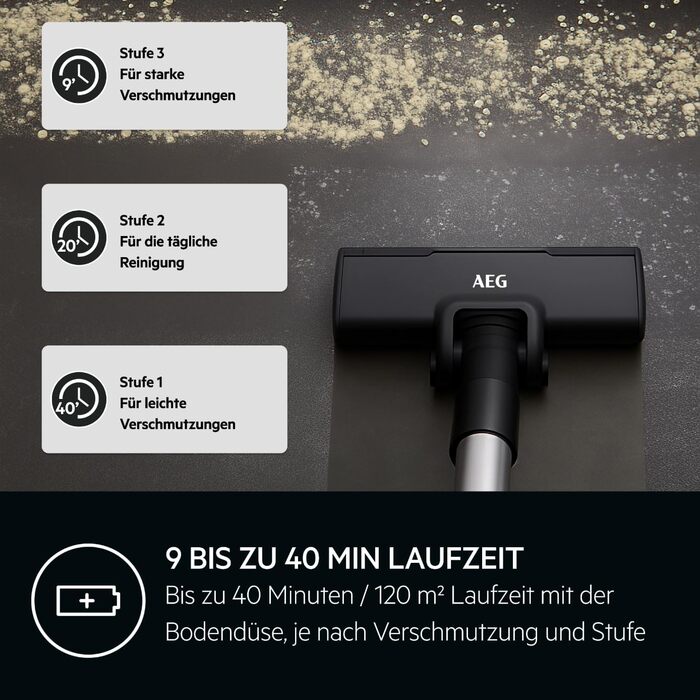 Акумуляторний пилосос AEG Serie 7000 Granitgrau: потужний, легкий (2,2 кг), ергономічний, з 70% перероблених матеріалів, до 50 хв роботи, 120 м², 2в1, 5-рівнева фільтрація, для всіх типів підлоги, автоматичний, сірий, AP71UB14AM