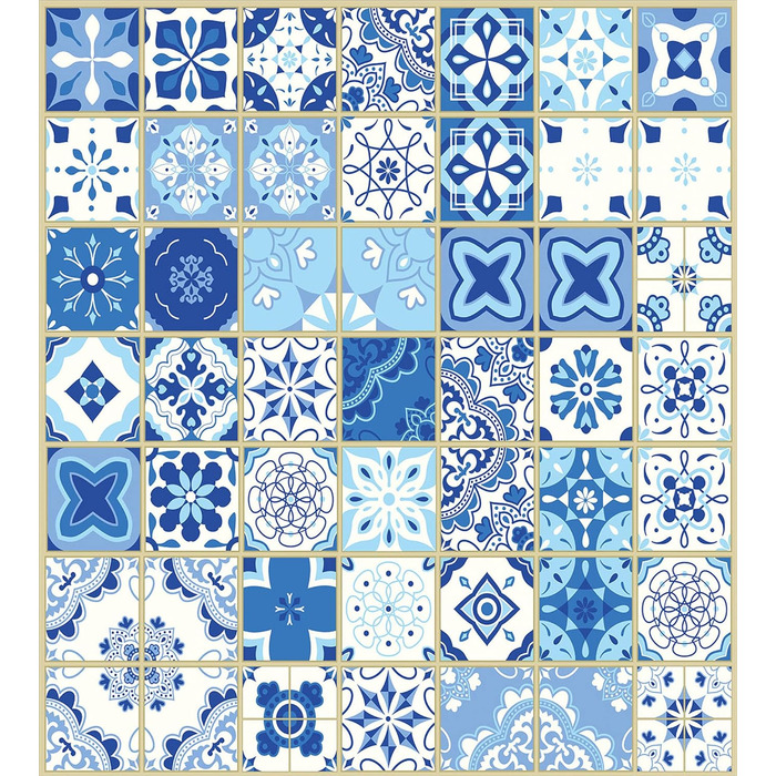 Набір підковдр для односпальних ліжок, Porto Ceramic Art Motif, захист від кліщів для алергіків підходить з наволочкою, (230 x 220 см - 70 x 50 см, білий, синій, сірий, жовтий)