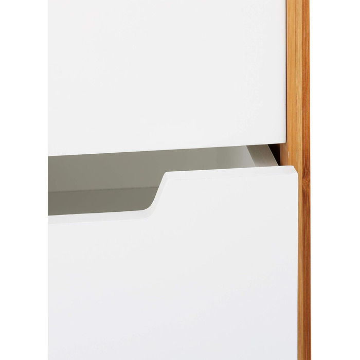 Столик-візок Relaxdays на колесах з шухлядами, білий (MDF, бамбук, 69x30x30 см)