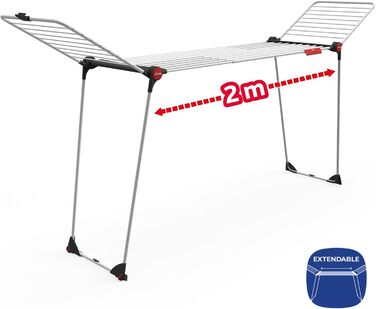 Сушарка для білизни Vileda Aluminium Infinity Flex XXL, телескопічні стійки, біла, готова до використання