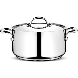 Каструля Lagostina Accademia Lagofusion з ручками та кришкою, нержавіюча сталь, срібна, 16 см