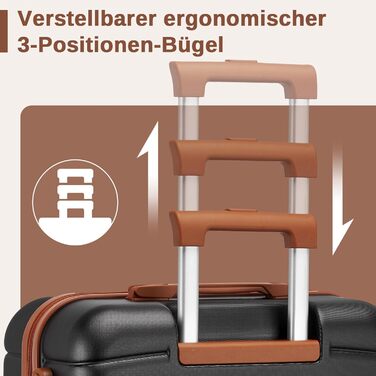 Валіза KONO, середнього розміру, 66 см, ABS+PC, з двома колесами та кодовим замком (темно-зелений/коричневий)