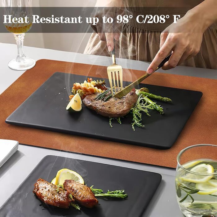 Набори серветок Pixieora: миючі, з підставки для тарілок, штучна шкіра, двосторонні, протиковзні, 6 шт. (сірий, коричневий)