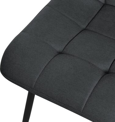 Крісла для їдальні ML-Design: комплект з 4 шт., антрацит, з м'яким сидінням та металевими ніжками. Підходять для їдальні, вітальні, кухні, офісу.