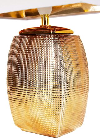 Набір з 2 настільних або приліжкових ламп - 38 см - золото - керамічний цоколь - білі абажури