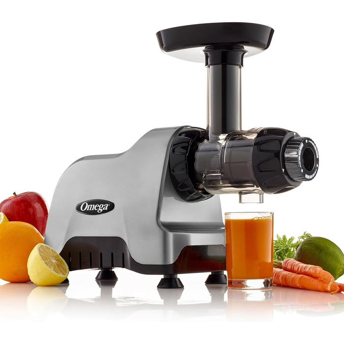 Omega CNC80S: компактний універсальний шнековий соковичавник, горизонтальний, пластик, сріблястий