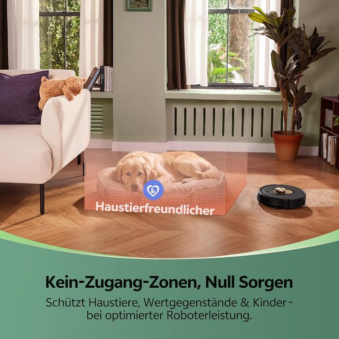 Робот-пилосос Vexilar W9 з функцією миття підлоги, 5000Pa, LiDAR навігація, тихий (50 dB), 150 хв роботи, 15 зон заборони, 5 карт, керування через додаток, пультом та голосовим асистентом