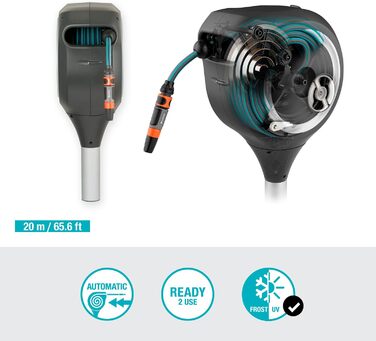 Набір для поливу Gardena RollUp M 20 м: шланг, тримач, система поливу та розпилювач. Ідеально для середніх садів.