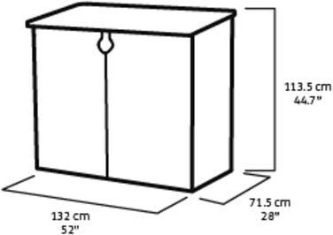 Мультифункціональний ящик для сміття Keter Store-it-Out Midi 845 л, 130x74x110 см, поліпропілен, сірий/чорний, захист від УФ, водонепроникний, з можливістю замикання