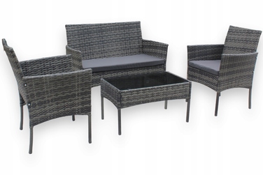 Комплект садових меблів із техноротанга MTG Trade Group, сірий, 4 предмети