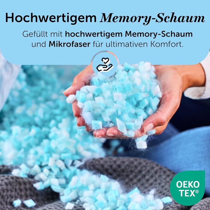 Подушка з піною з пам'яті Cloudpillo - комплект преміум-подушок, регульована висота, 40x80 см, ергономічні та гіпоалергенні подушки