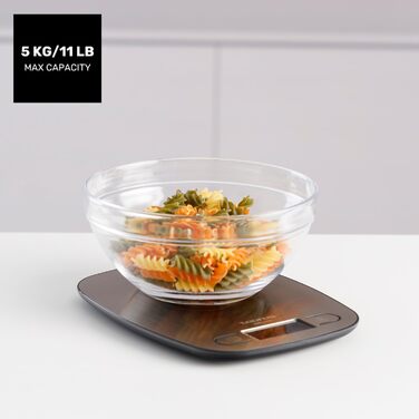 Кухонні ваги Taurus Easy Inox з цифровим дисплеєм, 5 кг, функція тарування, сріблясті, 15x20 см