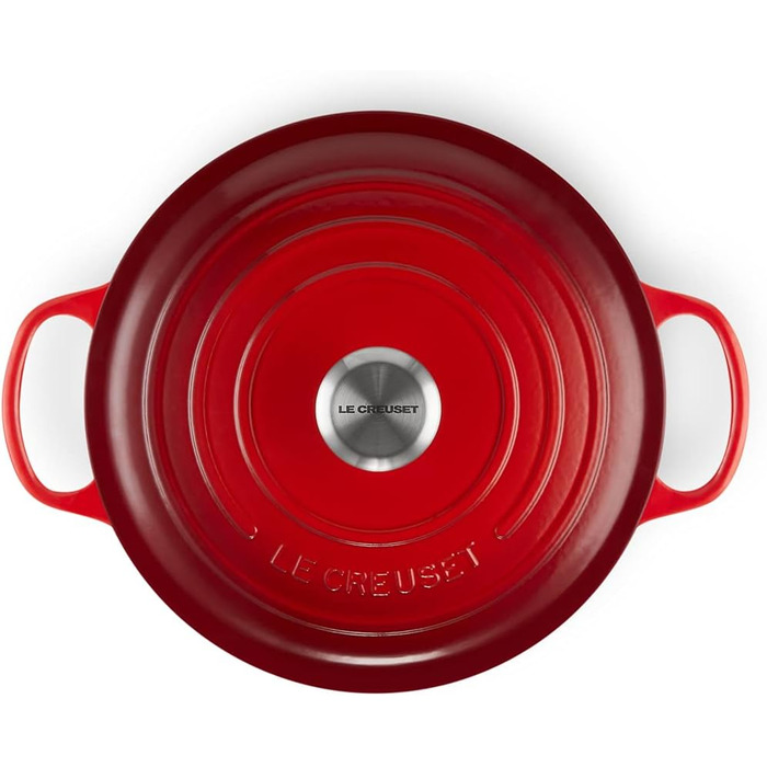 Le Creuset Високий круглий гусчар з чавуну, 26 см, червоний