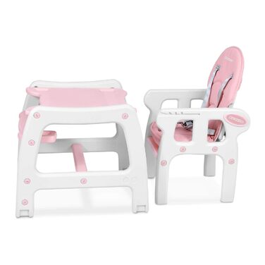 Дитячий стільчик Ricokids Sinco 5в1 - регульований, з функцією гойдання, рожевий