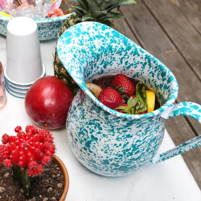 Круг Crow Canyon Home з емальованого посуду - великий, для дому та активного відпочинку, блакитний