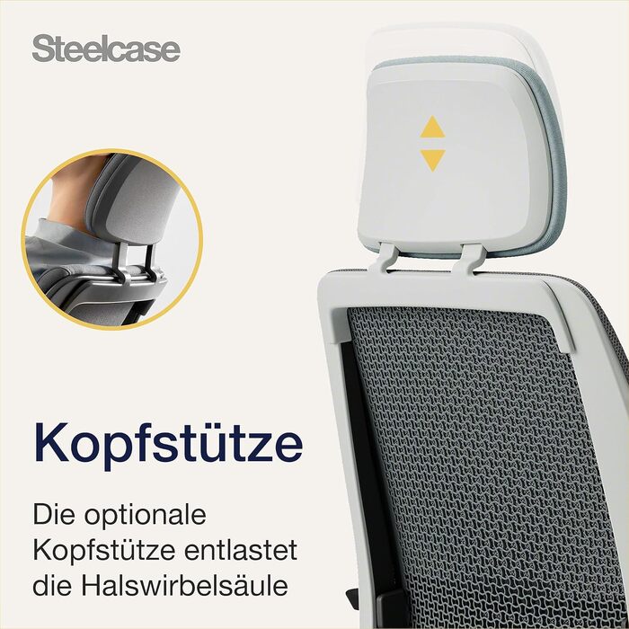 Ергономічне офісне крісло Steelcase Series 2 з LiveBack, 4D підлокітниками, підголівником, Storm Horizon