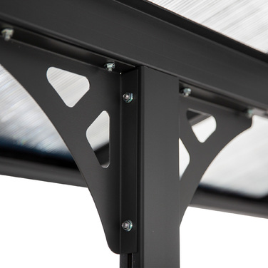 Пергола-павільйон 4.35 x 3.02 м: сучасний захист від сонця для вашого саду. Цей алюмінієвий павільйон сірого кольору з регульованою висотою (231-250 см) ідеально підходить для створення затишного куточка на терасі або у дворі. Функція даху забезпечує наді