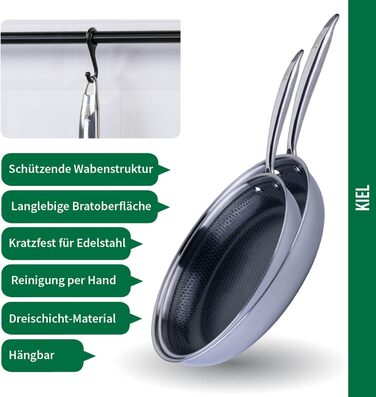 Сковорода Chefkoch від Fackelmann – діаметр 28 см, преміум якість, з керамічним антипригарним покриттям, для всіх типів плит (включно з індукцією)