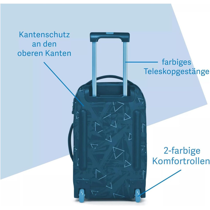 Валіза ручна поклажа 35 л 54x32x23 см або валіза велика 55 л 65x37x29 см, в т.ч. мішок для прання, багаж (Pure Navy - Dark Blue, S)