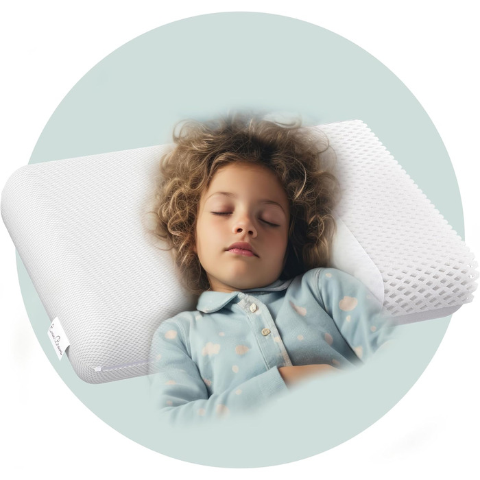 Дитяча подушка EVAN BROWNS® для сну: ортопедична, з memory foam, 55x35x6,5 см