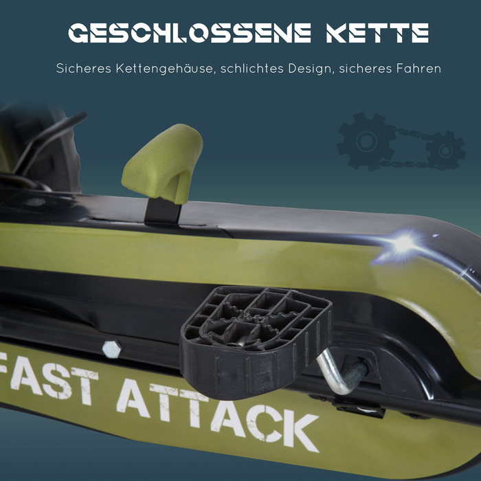 Дитячий карт Tretauto, каталка з ручним гальмом, модель Kettcar з регульованим сидінням, підходить для дітей від 3 років, колір зелений, розміри: 105 x 54 x 61 см