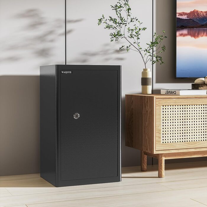 Safe Tresor з ключем WASJOYE: великий настінний сейф для грошей, ювелірних виробів, документів (45x35x31см, 67л)