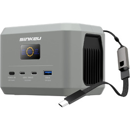 Портативна електростанція SinKeu DE-E100: 96 Wh, 30000 mAh, LiFePO4, 3 роз'єми, USB-C 100W, для подорожей та резервного живлення