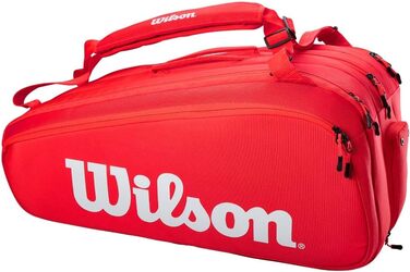 Сумка Wilson Sporting Goods вміщує до 15 ракеток червоно-білого кольору