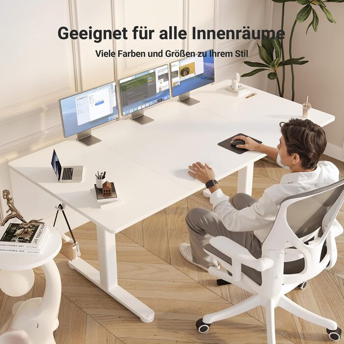 Регульований стіл Claiks 120x60 см: електричний, з пам'яттю, з гачками | Стіл для стоячи/сидячи