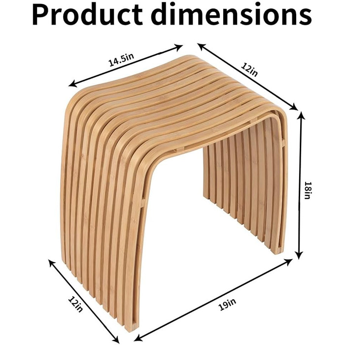 Пуф Bambushocker: багатофункціональний, без монтажу, для ванної, вітальні, спальні, робочого кабінету, їдальні