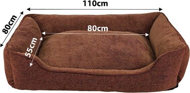 Підстилка для собак lionto, плямиста подушка для собак, чохол для кошика для собак знімний, ((L) 110x80 см, коричневий)