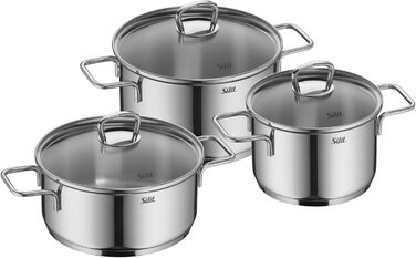 Набір каструль Silit Alicante Induktion, 3 шт., нержавіюча сталь, з кришкою, для всіх типів плит