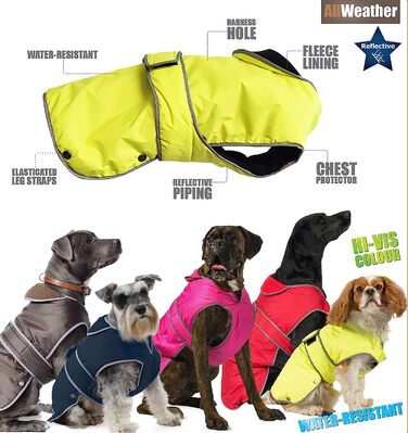 Пальто Ancol Stormguard для собак, розмір S або M, Довжина 35 см або підходить для обхвату 42-58 см, 980186, (Чорний, XL)
