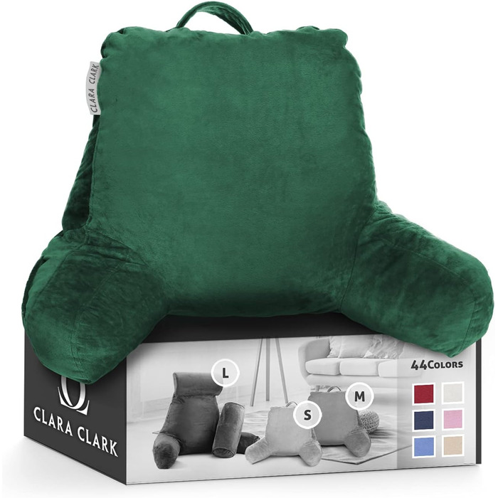 Подушка-крісло Clara Clark з підлокітниками для дітей та дорослих – преміум подушка з піною з пам'яті для перегляду телевізора та відпочинку – середнього розміру, колір хакі