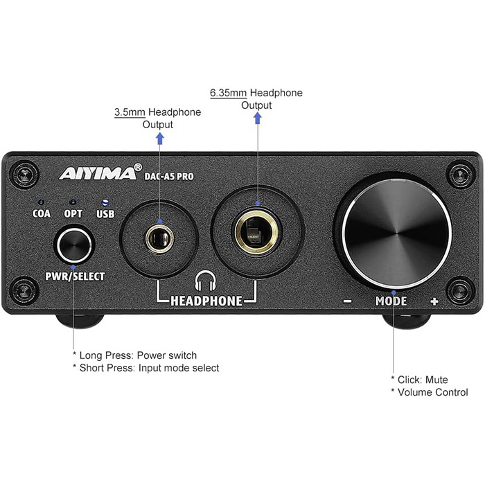 Міні навушники Підсилювач HiFi USB ЦАП 24 біт 192 кГц стерео декодер DC12V, 5 Pro