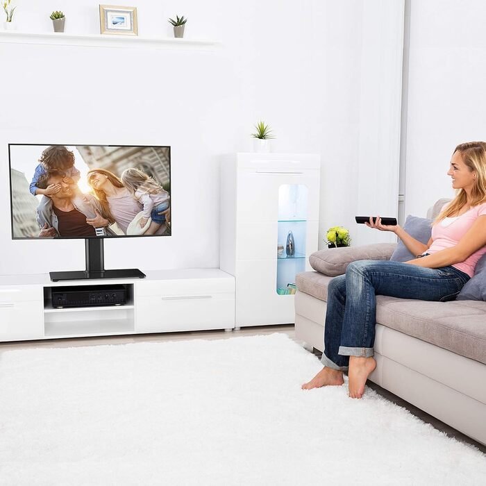 Настінний кріплення для телевізора PERLESMITH - поворотний, для 19-43 дюймів LCD/LED/PC моніторів, регульована висота, скло, VESA 200x200 мм