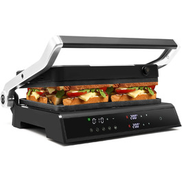 Контактний гриль Relax4Life 1800W: 3-в-1 (гриль, сендвічмейкер, панінімейкер) з антипригарним покриттям