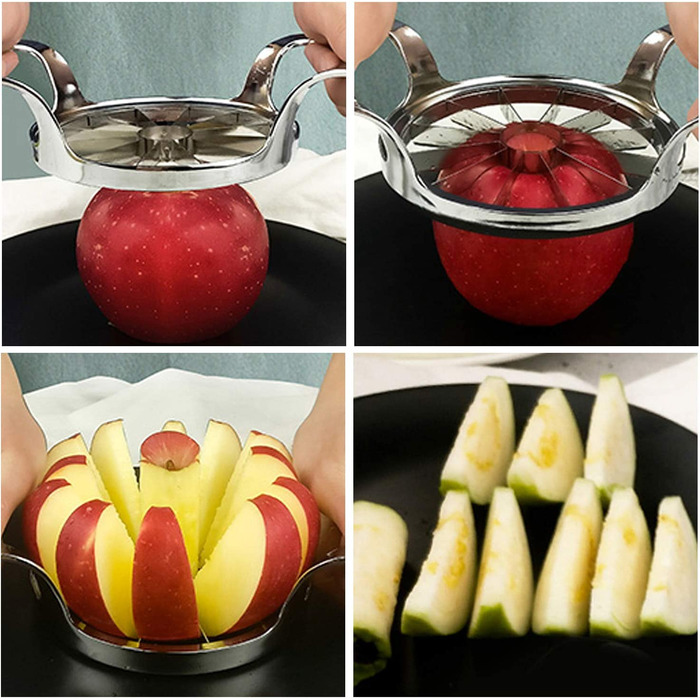 Яблучний ніж для нарізки яблук, яблучний ніж з нержавіючої сталі з ергономічною ручкою і 12 гострими лезами, ідеально підходить для яблук і бі