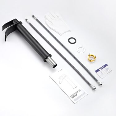 Змішувач для ванної CECIPA Gebürstet, нержавіюча сталь, чорний мат, висота виливу 245 мм | Змішувач для умивальника, для ванної кімнати