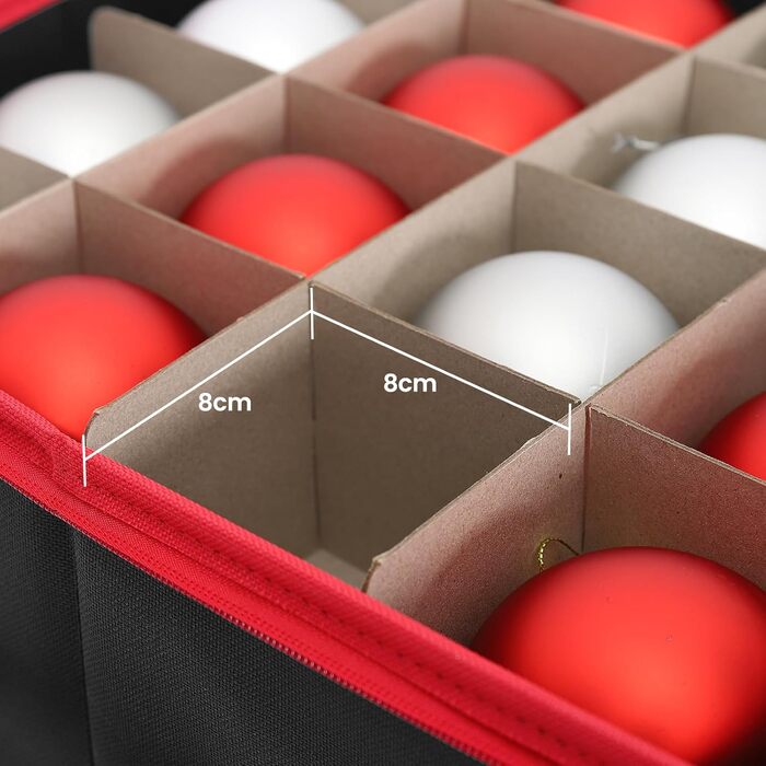 Коробка для зберігання прикрас на ялинку SALCAR з 128 відділеннями, чорна