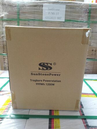 Електростанція Sunstonepower 1200 Вт 999 Втгод з літієвою батареєю Мобільний накопичувач енергії та сонячний генератор з 2 розетками змінного струму 1200 Вт для кемпінгу, саду, балкона, DIY та генератора аварійного живлення