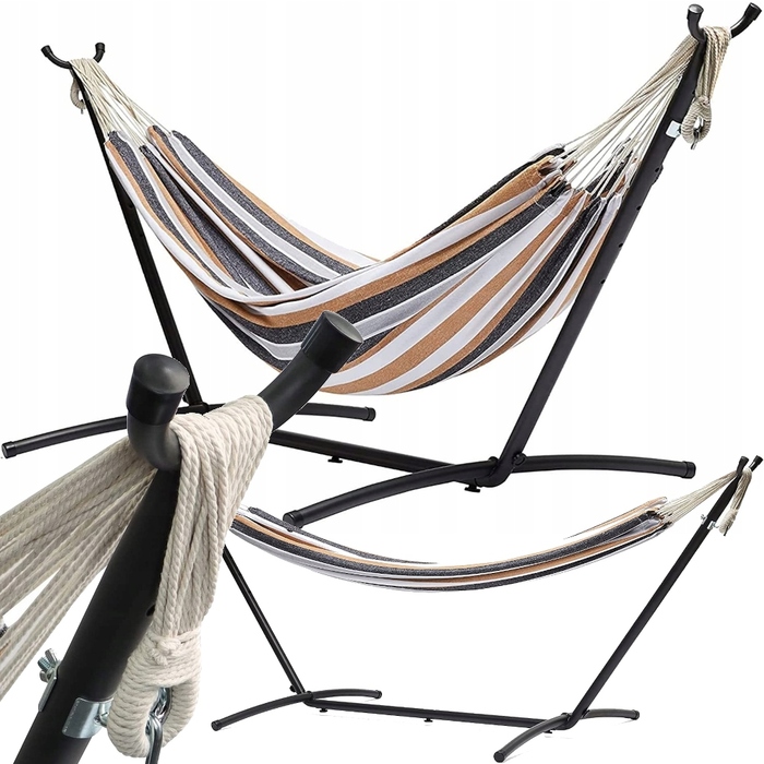 Гамак з стійкою Italform, багатоколірний, навантаження до 150 кг, 260 x 150 см