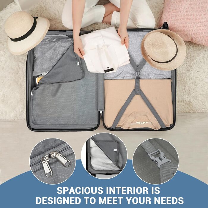 Валіза-тележка KONO 55 см, 20 дюймів, ABS, темно-синій (ручна поклажа)